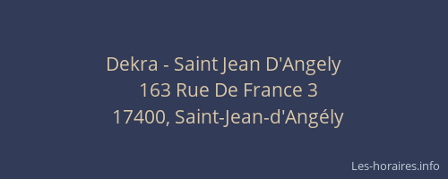 Dekra - Saint Jean D'Angely
