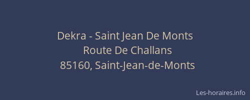 Dekra - Saint Jean De Monts