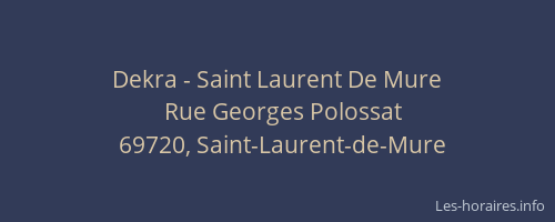 Dekra - Saint Laurent De Mure