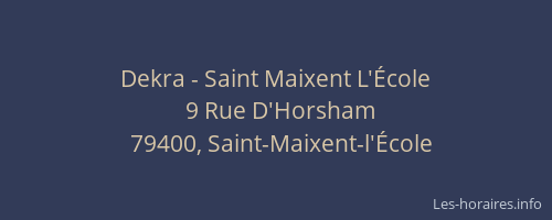 Dekra - Saint Maixent L'&Eacute;cole