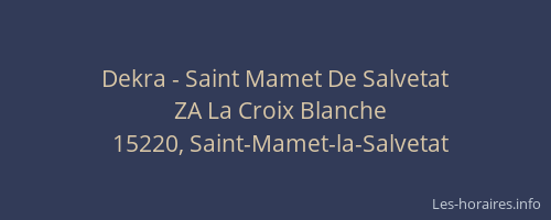 Dekra - Saint Mamet De Salvetat