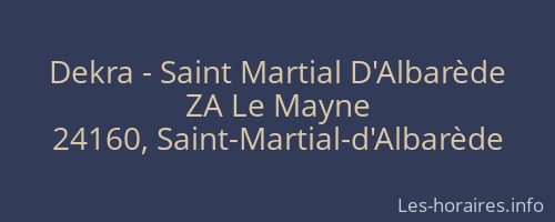 Dekra - Saint Martial D'Albarède
