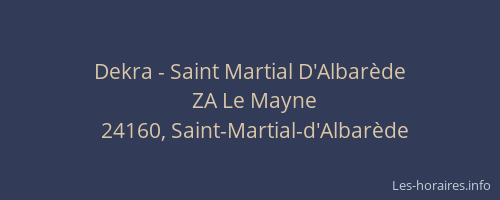 Dekra - Saint Martial D'Albarède