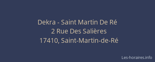 Dekra - Saint Martin De R&eacute;