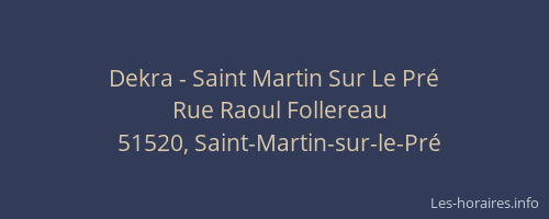 Dekra - Saint Martin Sur Le Pré