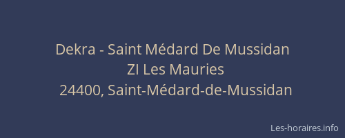 Dekra - Saint Médard De Mussidan
