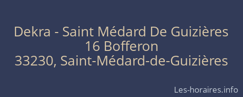 Dekra - Saint Médard De Guizières