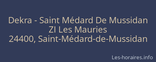 Dekra - Saint Médard De Mussidan