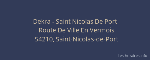 Dekra - Saint Nicolas De Port
