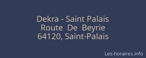 Dekra - Saint Palais