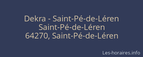 Dekra - Saint-Pé-de-Léren