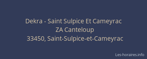 Dekra - Saint Sulpice Et Cameyrac