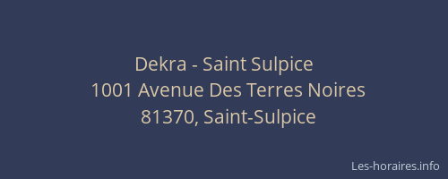 Dekra - Saint Sulpice