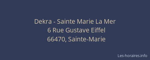 Dekra - Sainte Marie La Mer