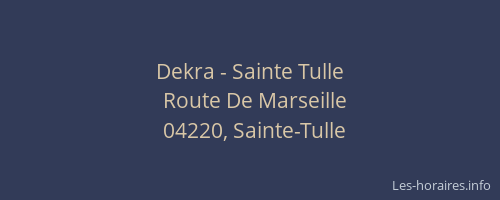 Dekra - Sainte Tulle