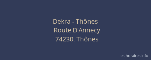 Dekra - Thônes