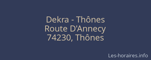 Dekra - Thônes