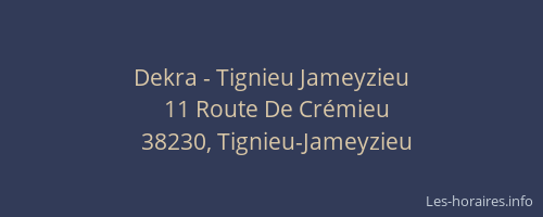 Dekra - Tignieu Jameyzieu