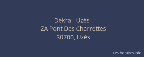 Dekra - Uz&egrave;s