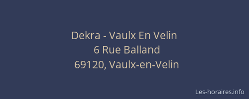Dekra - Vaulx En Velin