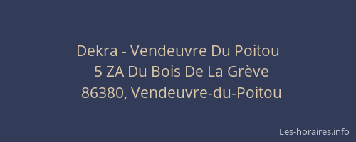 Dekra - Vendeuvre Du Poitou