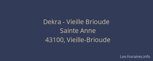 Dekra - Vieille Brioude