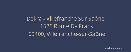Dekra - Villefranche Sur Saône