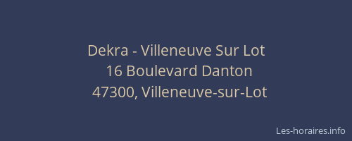 Dekra - Villeneuve Sur Lot