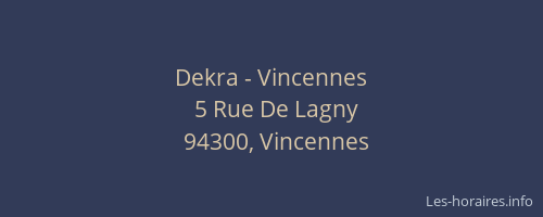 Dekra - Vincennes
