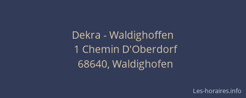 Dekra - Waldighoffen