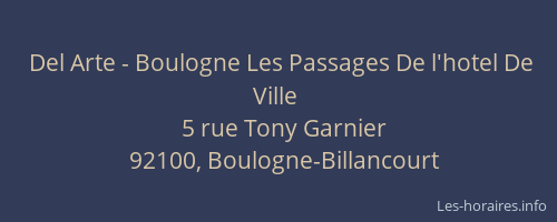 Del Arte - Boulogne Les Passages De l'hotel De Ville