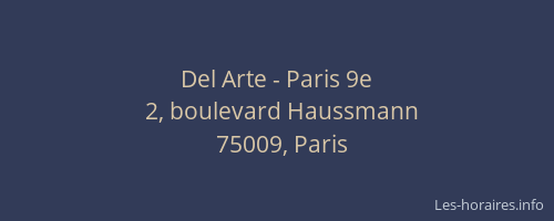 Del Arte - Paris 9e