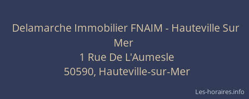 Delamarche Immobilier FNAIM - Hauteville Sur Mer