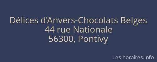 Délices d'Anvers-Chocolats Belges