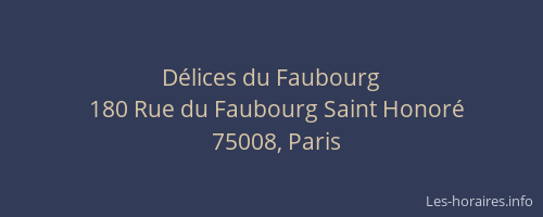 Délices du Faubourg