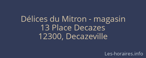 Délices du Mitron - magasin