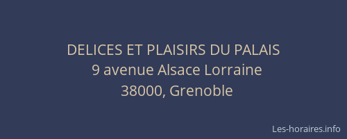 DELICES ET PLAISIRS DU PALAIS