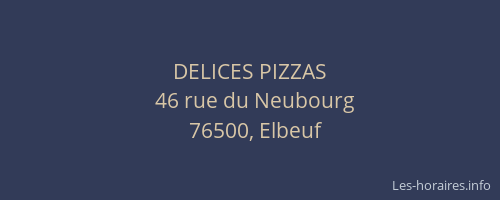 DELICES PIZZAS