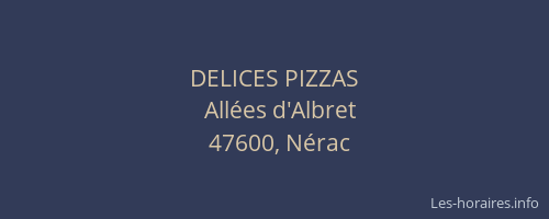 DELICES PIZZAS