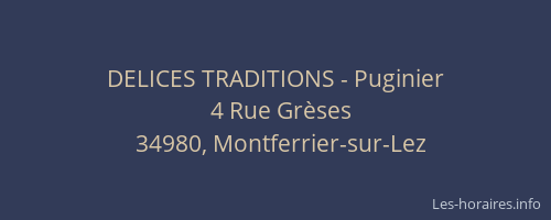 DELICES TRADITIONS - Puginier