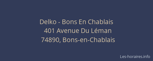 Delko - Bons En Chablais