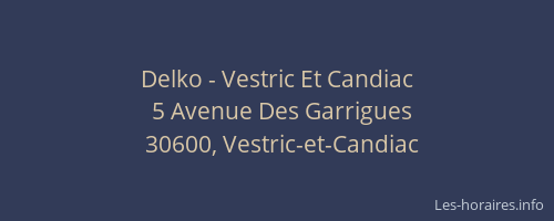 Delko - Vestric Et Candiac