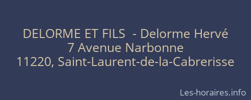 DELORME ET FILS  - Delorme Hervé