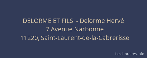 DELORME ET FILS  - Delorme Herv&eacute;