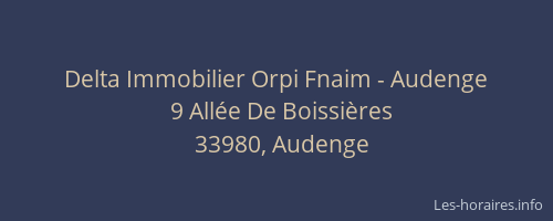 Delta Immobilier Orpi Fnaim - Audenge