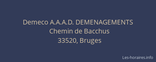 Demeco A.A.A.D. DEMENAGEMENTS