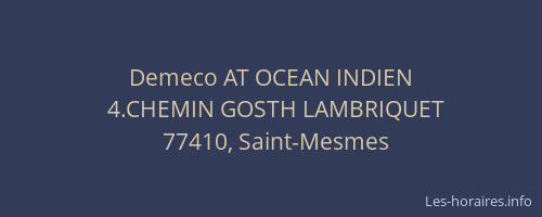 Demeco AT OCEAN INDIEN