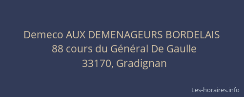 Demeco AUX DEMENAGEURS BORDELAIS