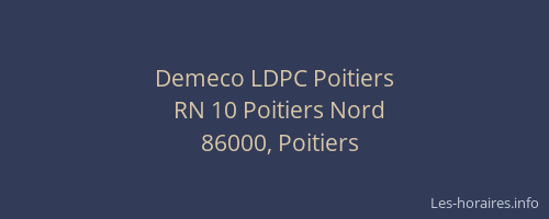 Demeco LDPC Poitiers