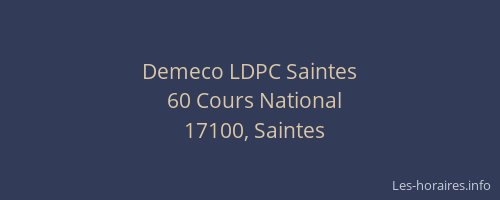 Demeco LDPC Saintes
